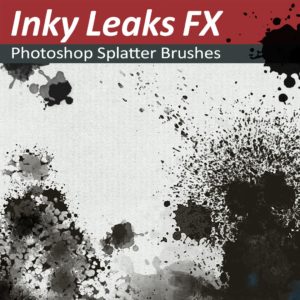 Photoshop Splatter Brushes - Inky Leaks 1 Photoshop Splatter Brushes - Inky Leaks